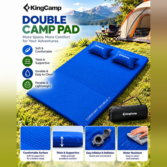 KingCamp Double Camp Pad – Self-Inflating Double Sleeping Mat