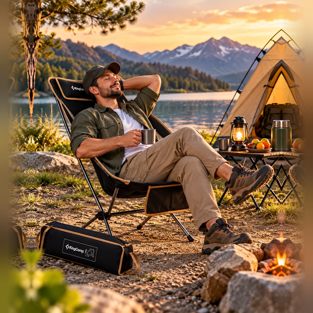 KingCamp High Sling Chair – Portable Camping Chair