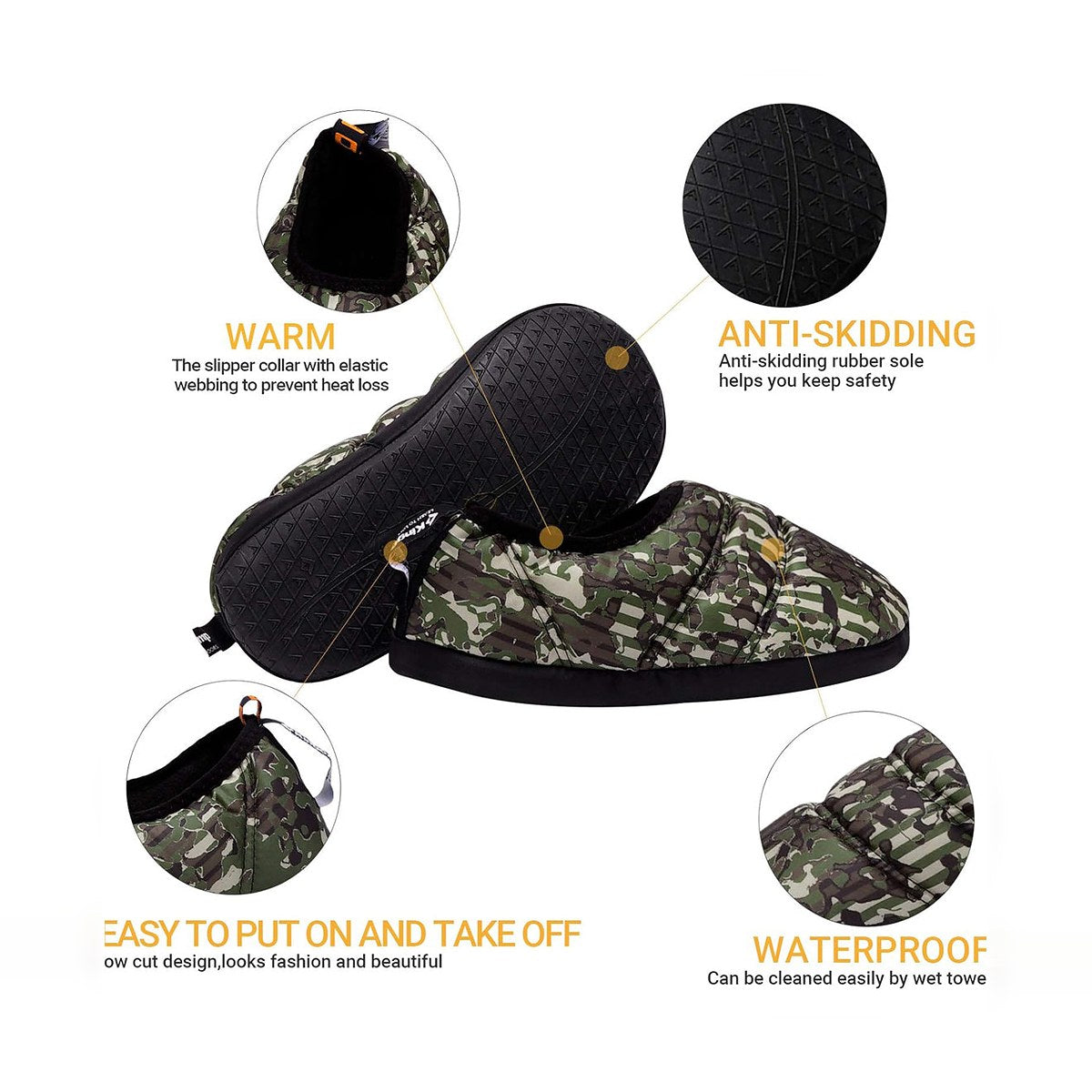 KingCamp Warm Camping Slippers (S, M, L, XL)