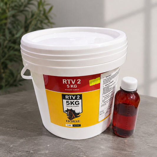 Horse RTV-2 Silicone Rubber 5KG with Curing Agent | Liquid Silicone Rubber for Mould Making, Resin Casting, Plaster, Gypsum & Concrete Molds