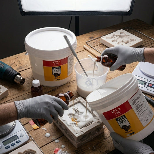 Horse RTV-2 Silicone Rubber 5KG with Curing Agent | Liquid Silicone Rubber for Mould Making, Resin Casting, Plaster, Gypsum & Concrete Molds