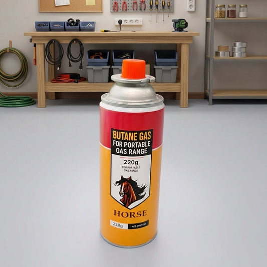 Horse Butane Gas Canister 220g for Portable Gas Range | Portable Stove Gas Cartridge