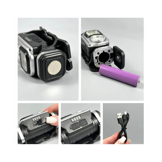 Rechargeable LED Headlamp With 5LED + COB Light | Type-C Charging Outdoor Head Torch