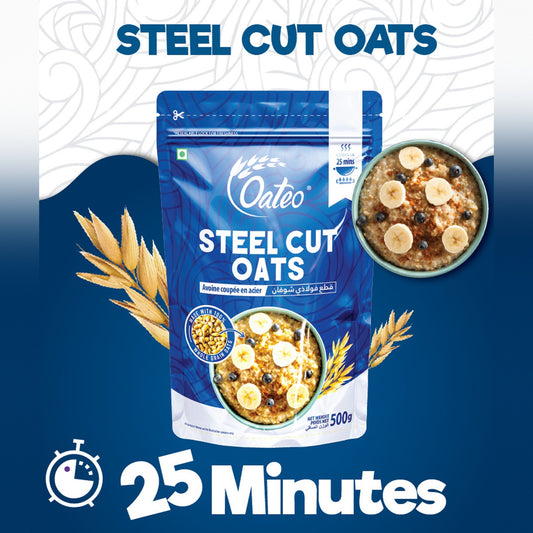 Oateo Steel Cut Oats 500 gms ziplock