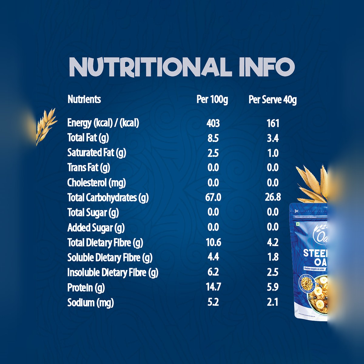 Oateo Steel Cut Oats 500 gms ziplock