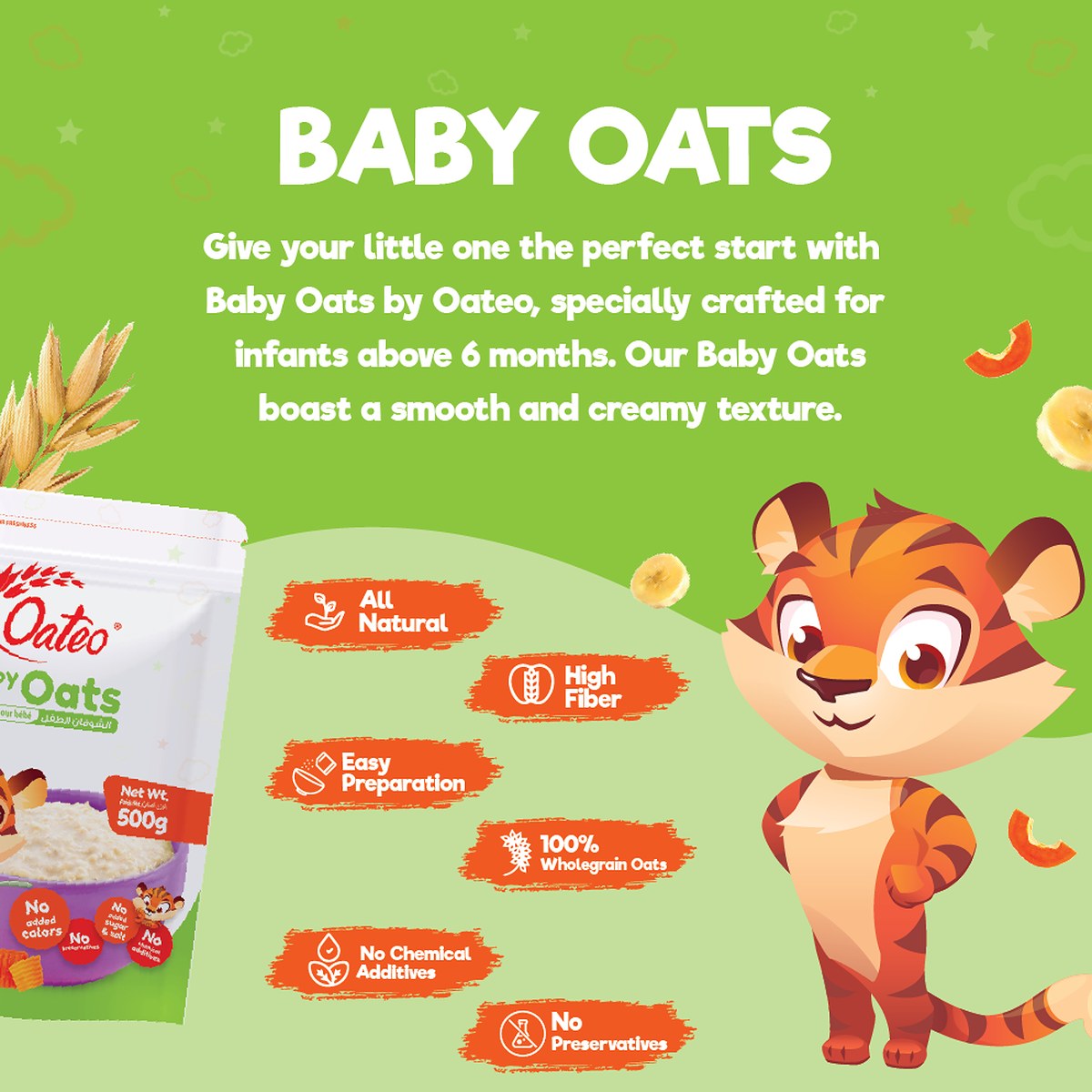 Oateo Baby Oats 500 gms Zip Lock Pouch