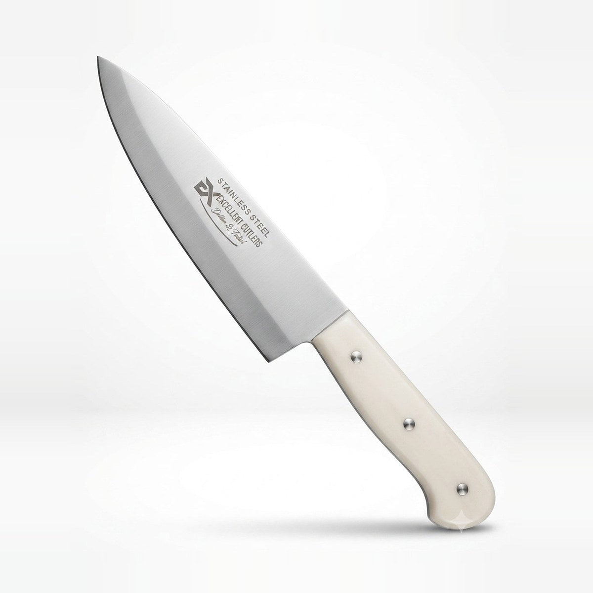 Professional Stainless Steel Chef's Knife - White Handle