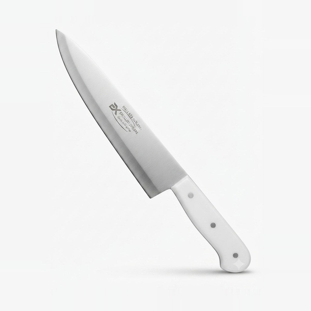 Professional Stainless Steel Chef's Knife - White Handle