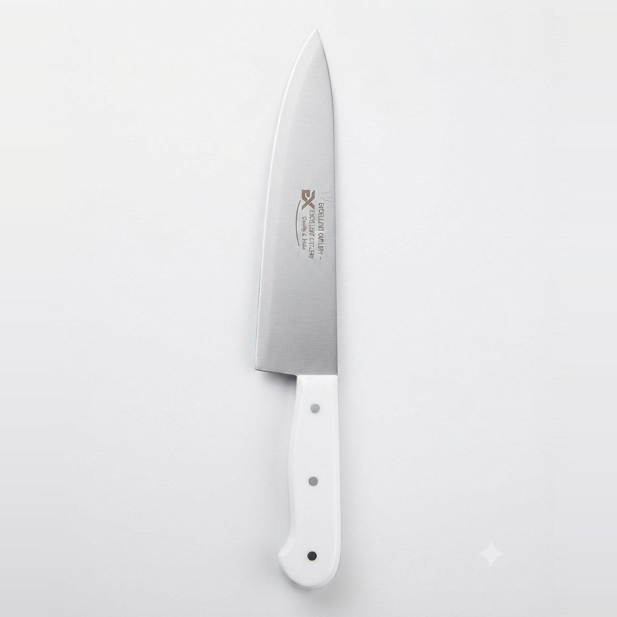 Professional Stainless Steel Chef's Knife - White Handle