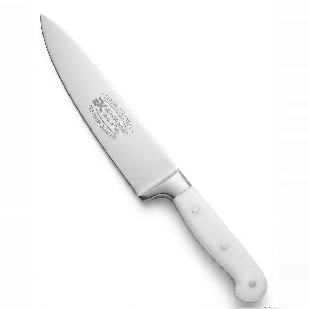 Professional Stainless Steel Chef's Knife - White Handle
