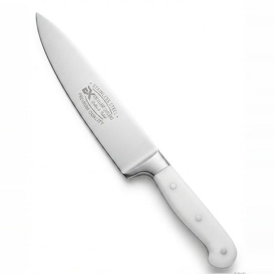 Professional Stainless Steel Chef's Knife - White Handle