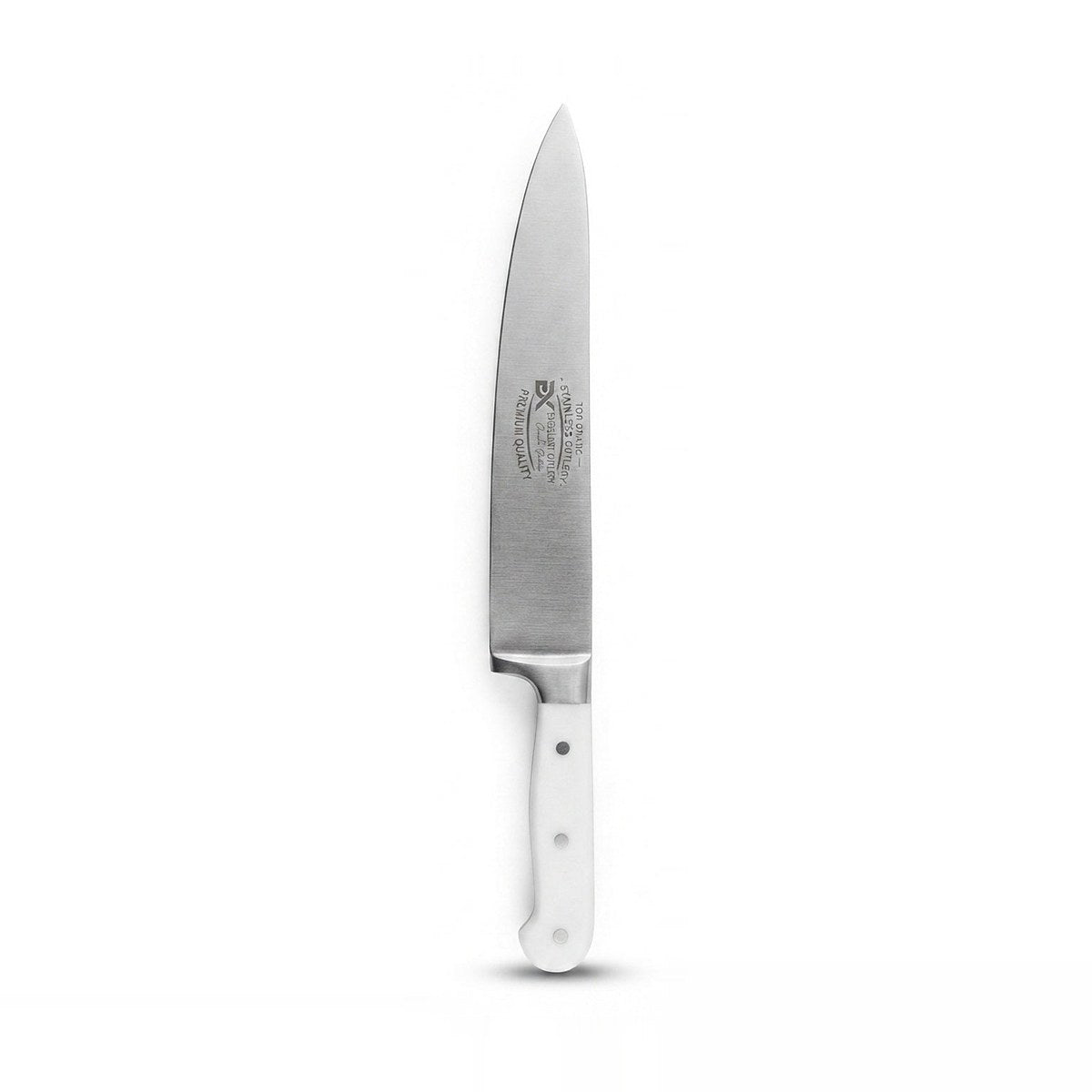 Professional Stainless Steel Chef's Knife - White Handle