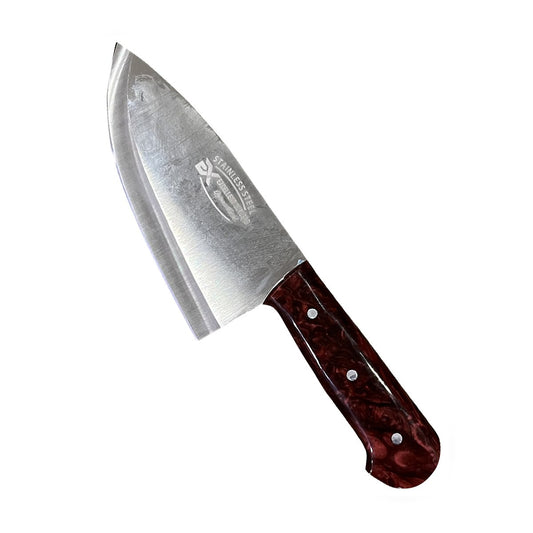 Excellent Cutlers Heavy Duty Mini Cleaver Chopper Knife - 6" (Brown Marble Handle)