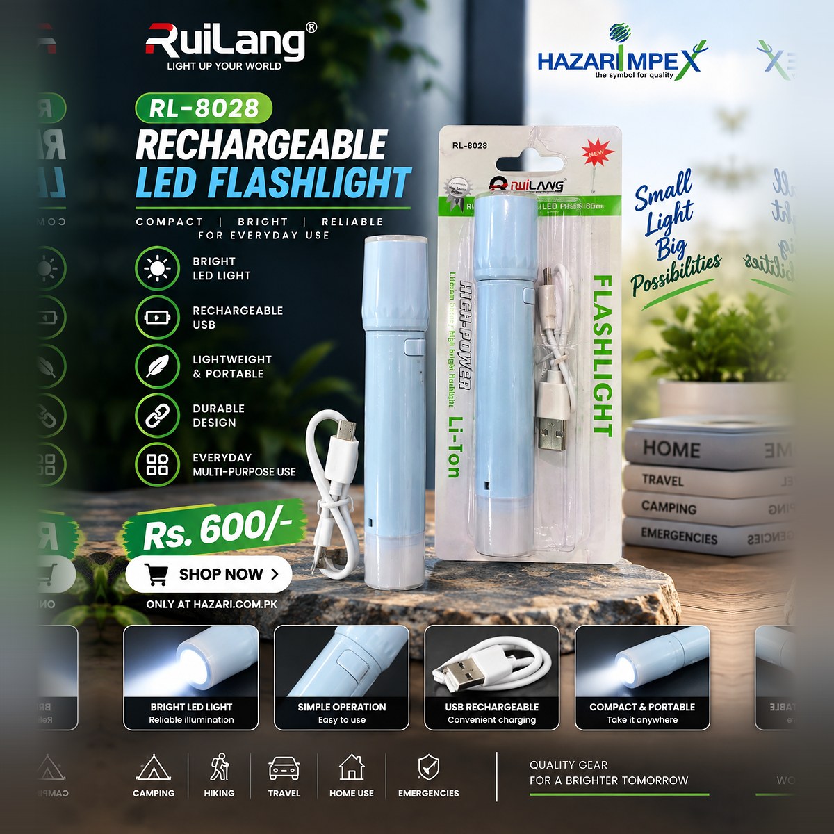 Ruilang RL-8028 Rechargeable LED Flashlight