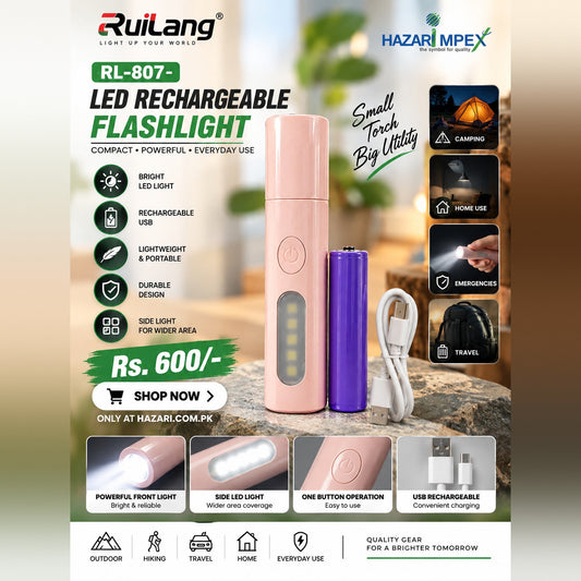 Ruilang RL-807 LED Rechargeable Flashlight