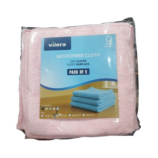 Vilera Microfiber Cloth One Cloth Every Surface 40x40 cm Pack of 5 Pink