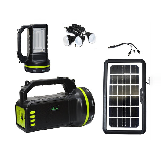 10W Solar Camping Lantern Kit with 3 LED Bulbs, Bluetooth Speaker & Power Bank