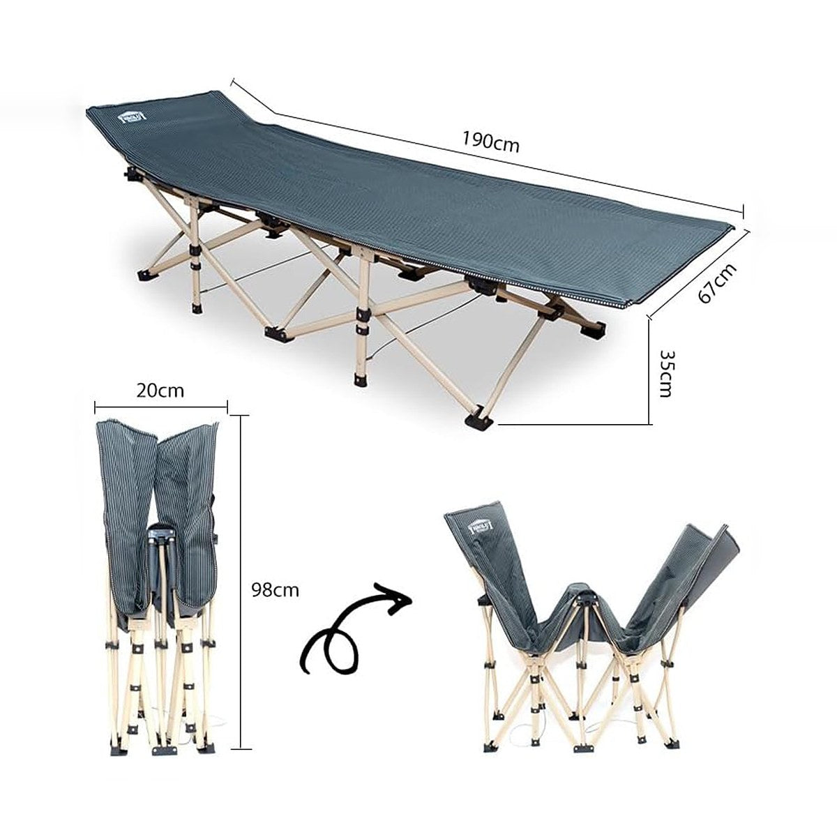 Hercules Heavy Duty Single Folding Camping Cot