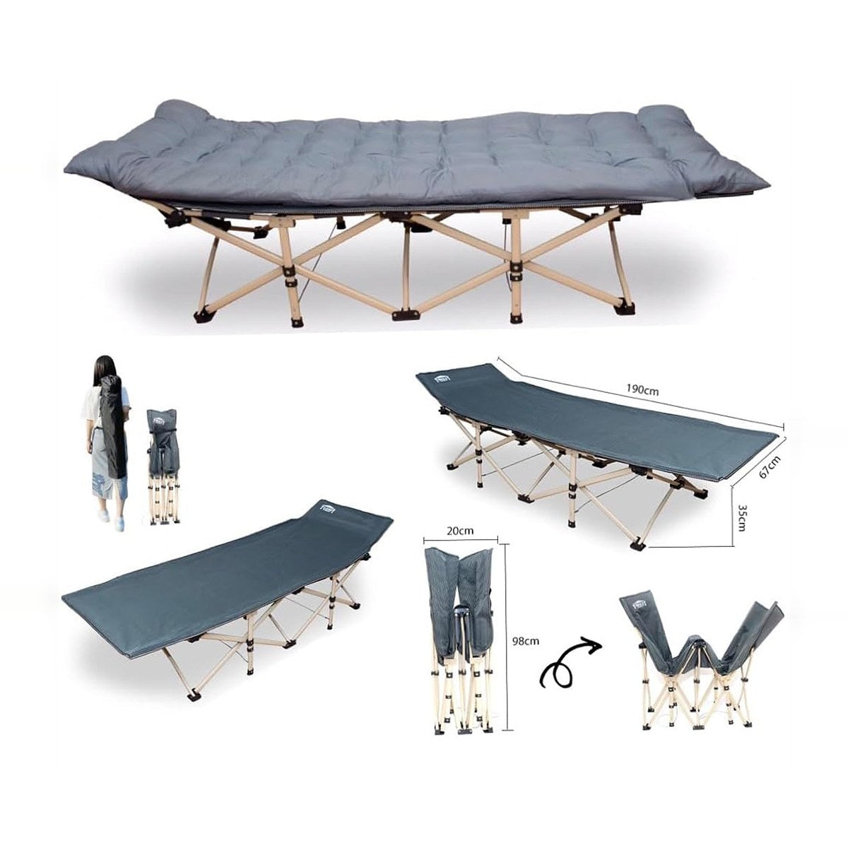 Hercules Heavy Duty Single Folding Camping Cot