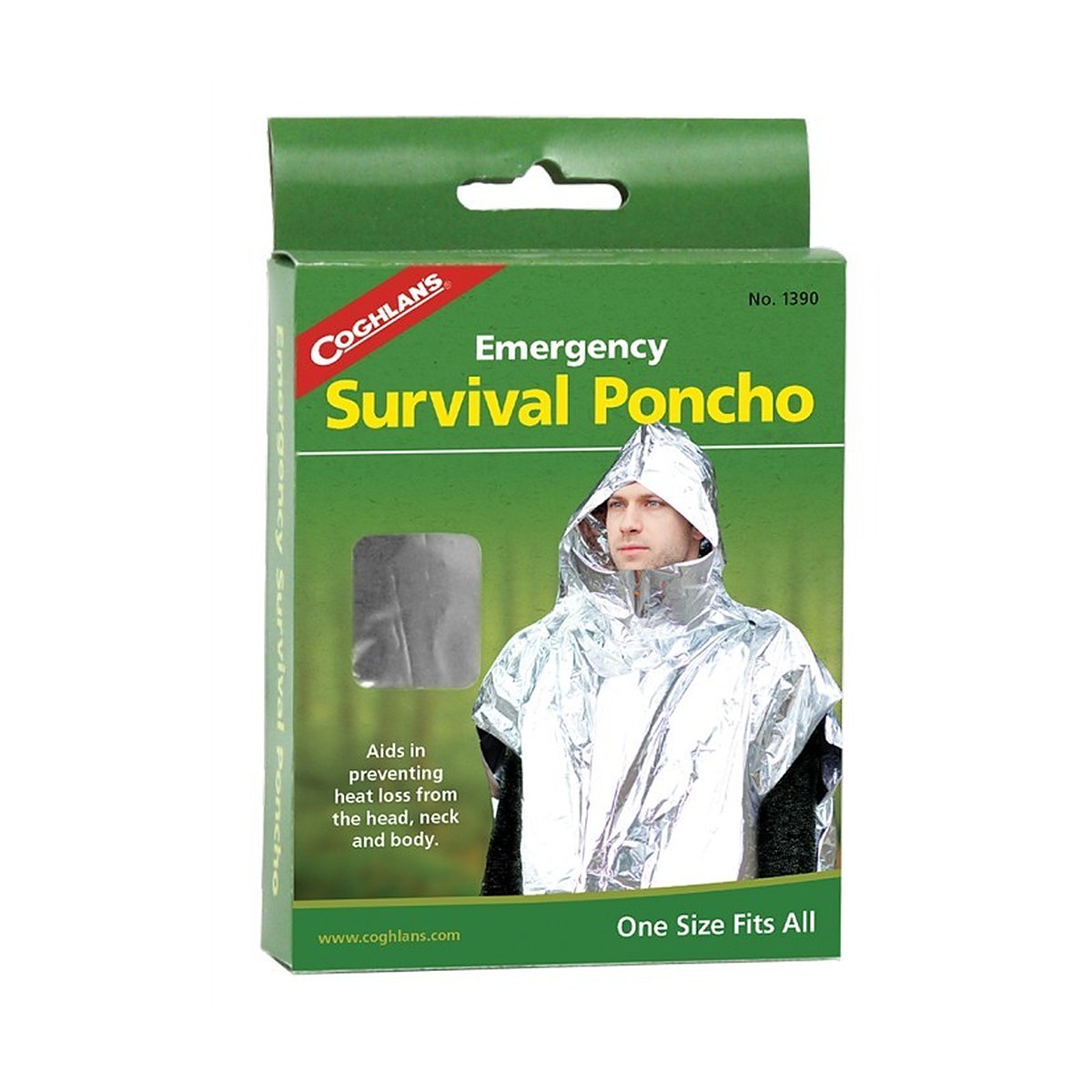 Coghlan's Emergency Survival Poncho | Heat-Reflective, Windproof & Waterproof