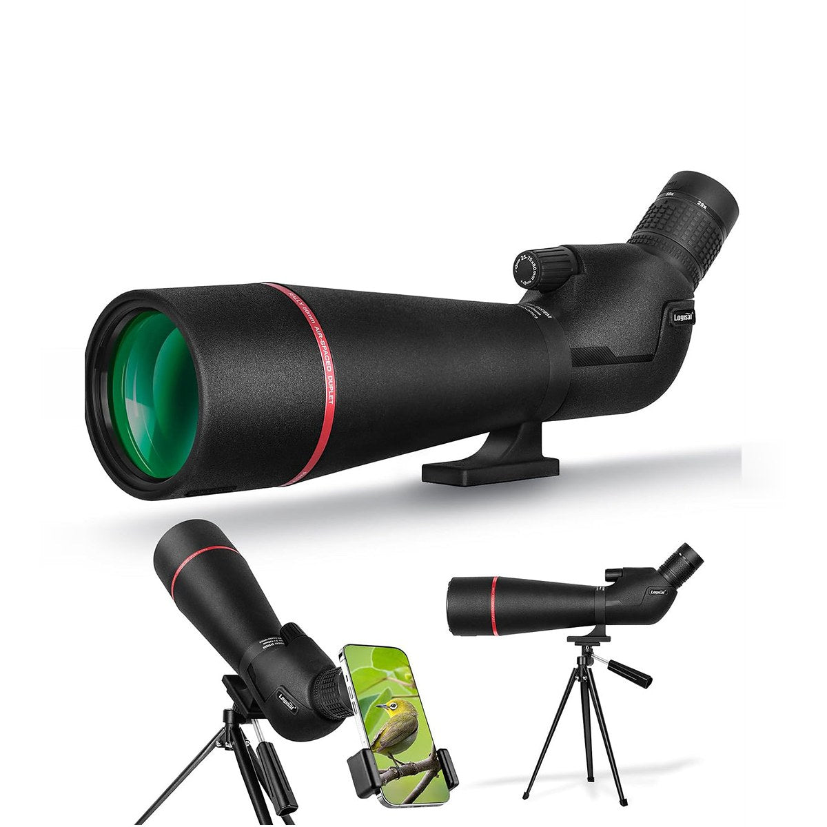 Landview 25-75X80 Zoom Spotting Scope For Outdoor Bird Watching