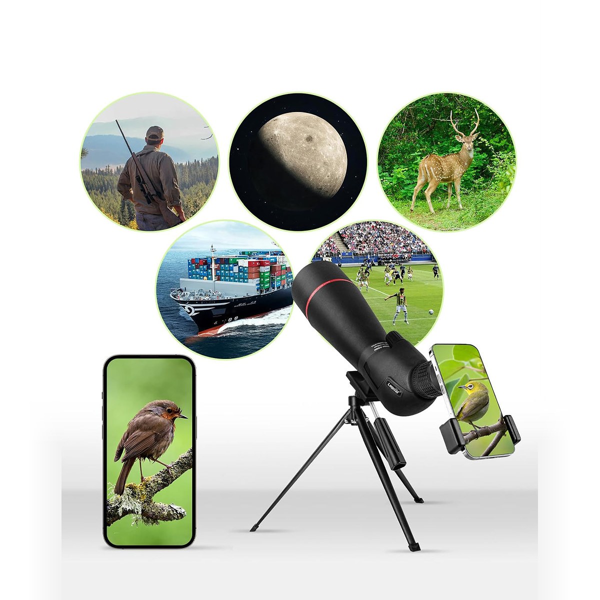 Landview 25-75X80 Zoom Spotting Scope For Outdoor Bird Watching