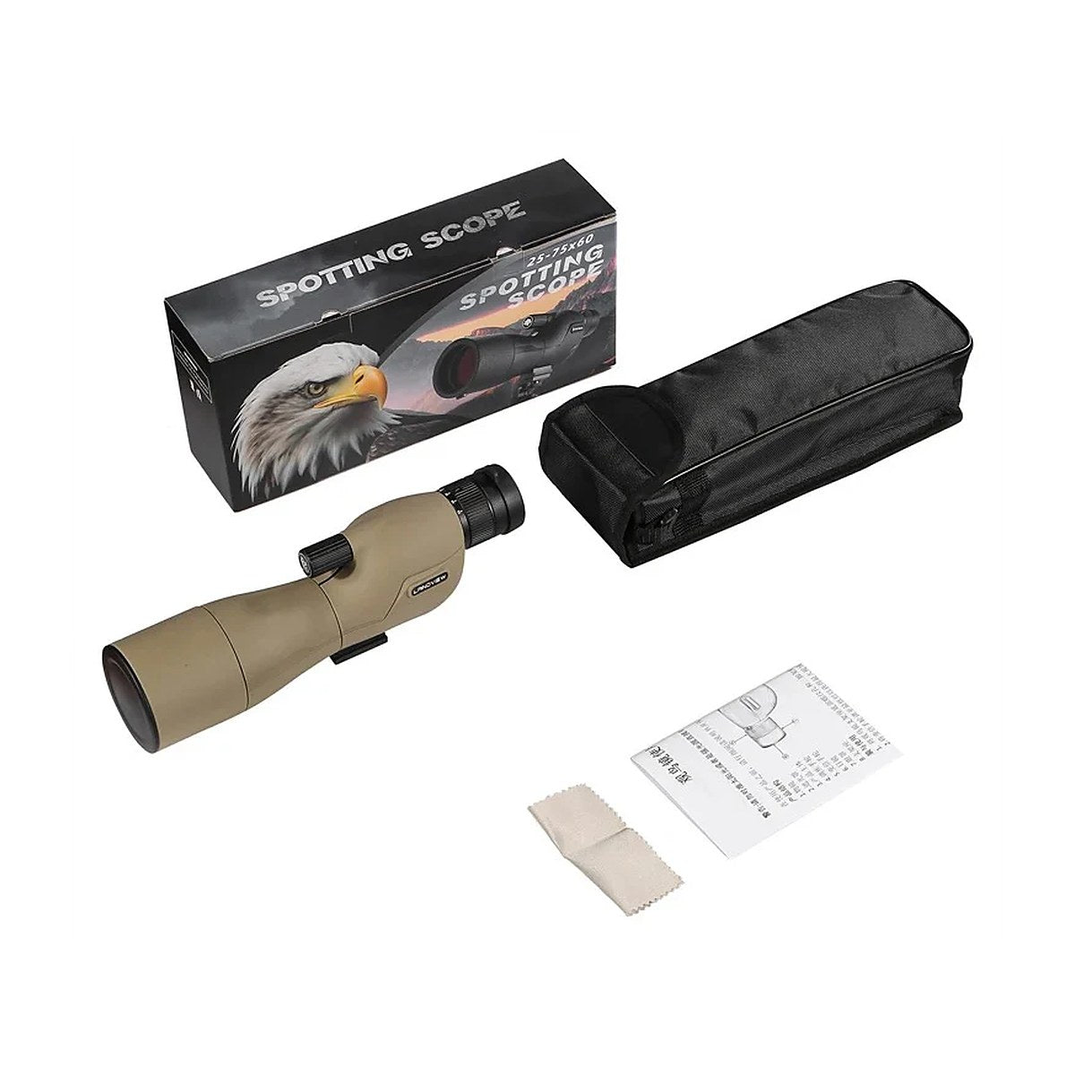LANDVIEW 25-75x60 Spotting Scope With Mobile Stand & Tripod