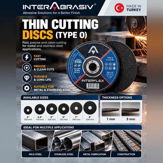 InterAbrasiv Thin Cutting Disc for Metal – 1mm & 3mm