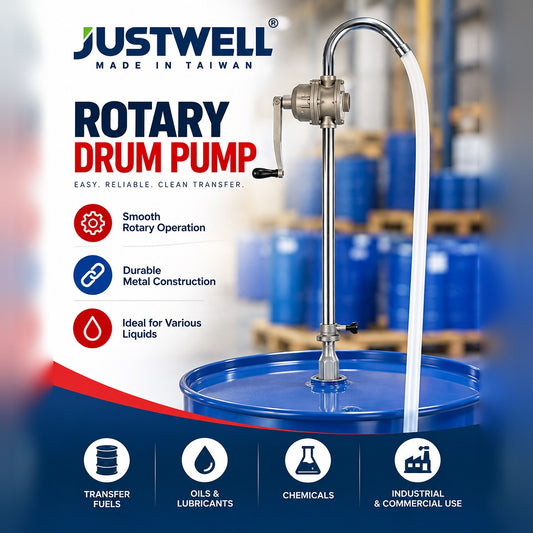 JustWell JW-215 Aluminum Rotary High Flow Pump – Manual Drum Pump