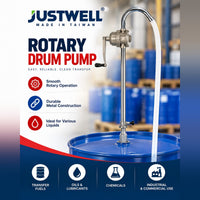 JustWell JW-215 Aluminum Rotary High Flow Pump – Manual Drum Pump