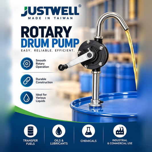 JustWell JW-218 PPS Rotary Pump – Chemical Transfer Drum Pump