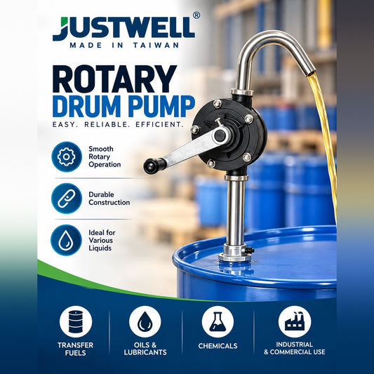 JustWell JW-218 PPS Rotary Pump – Chemical Transfer Drum Pump