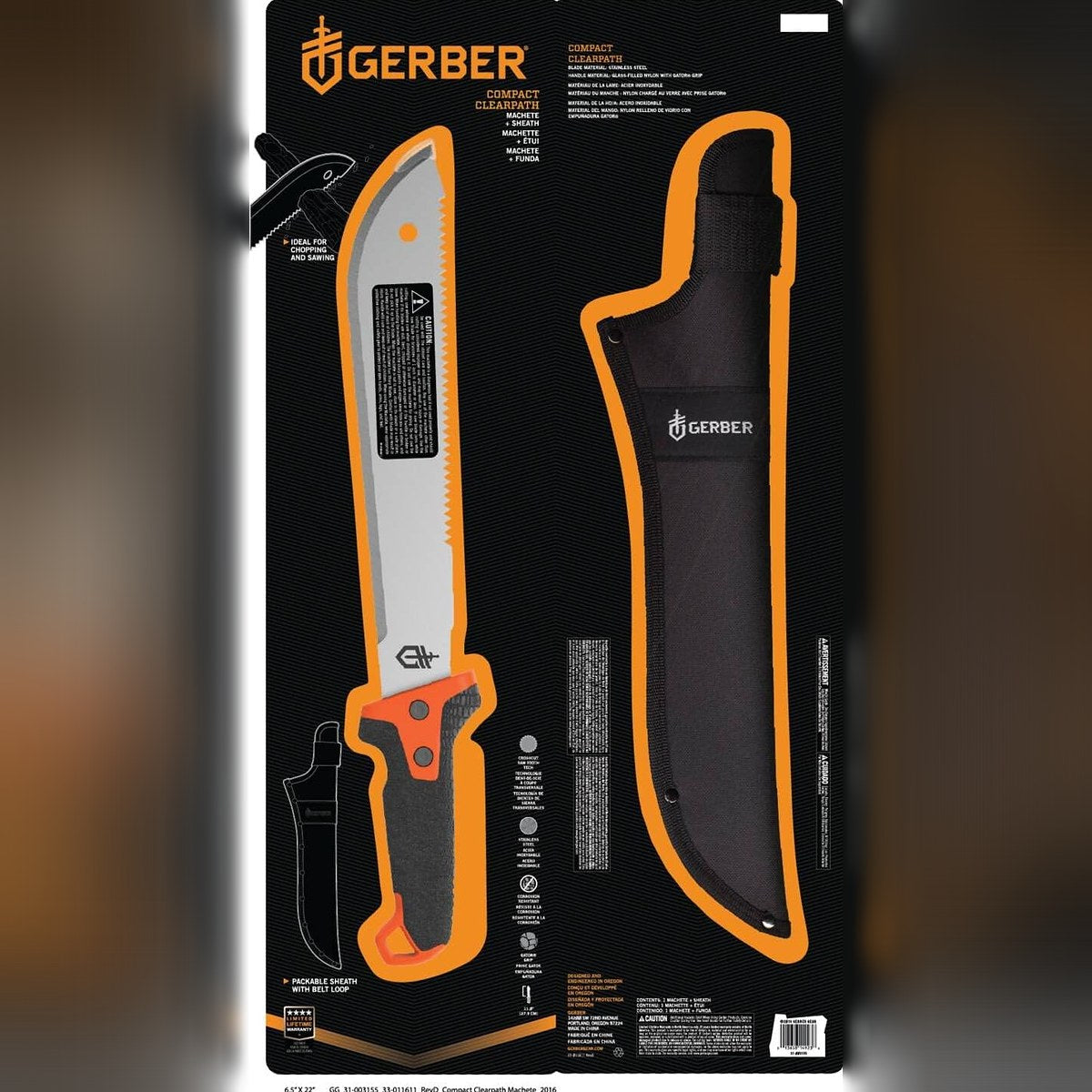Gerber Gear Compact Clearpath Machete [31-003154],Black