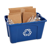 Rubbermaid Commercial Recycling Box 18 Gal Blue