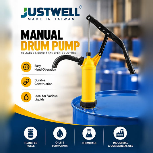 JustWell JW-P490S Hand Drum Pump – Manual Liquid Transfer Pump