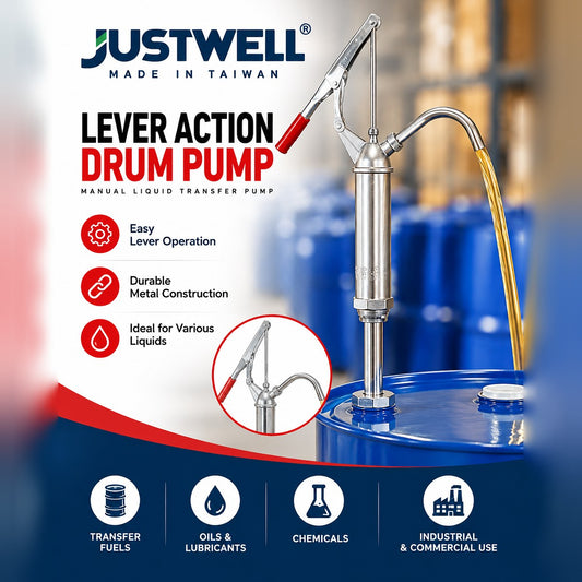 JustWell LCH JW-490 Lever Acting Drum Pump – Manual Liquid Transfer Pump