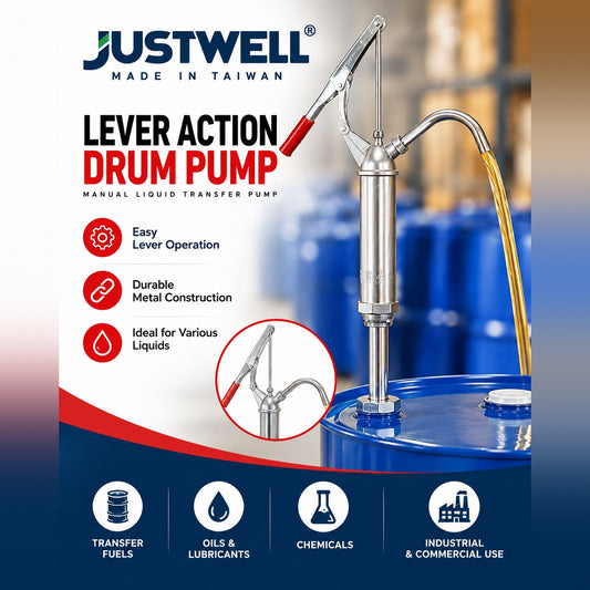 JustWell LCH JW-490 Lever Acting Drum Pump – Manual Liquid Transfer Pump