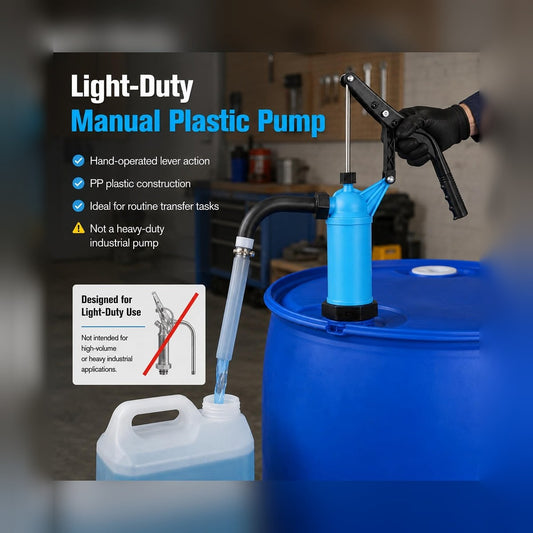 JustWell Plastic Lever Acting Drum Pump – Manual Liquid Transfer Pump