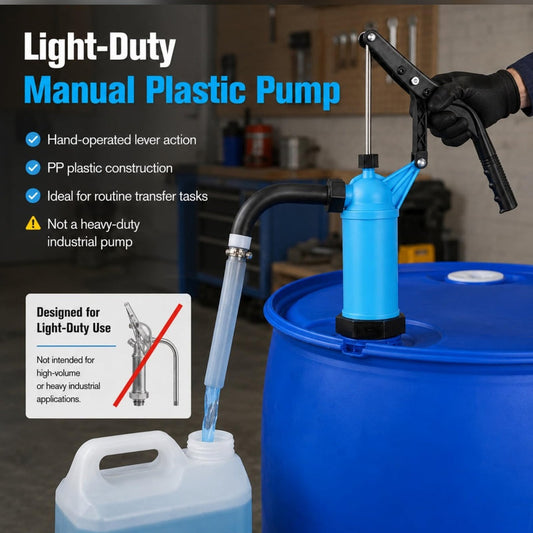 JustWell Plastic Lever Acting Drum Pump – Manual Liquid Transfer Pump