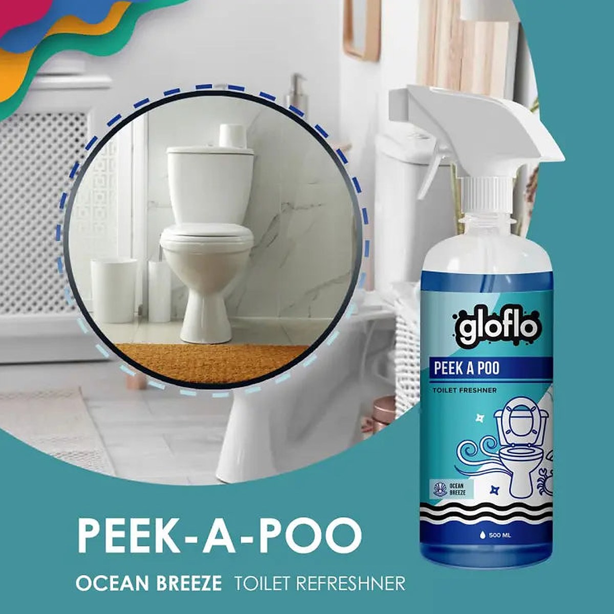 GLO-FLO Peek a Poo Toilet Freshener (Ocean Breeze)