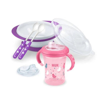 compare product NUK Learning Eat Set for baby– Cup, Bowl & Spoons (6+ Months)