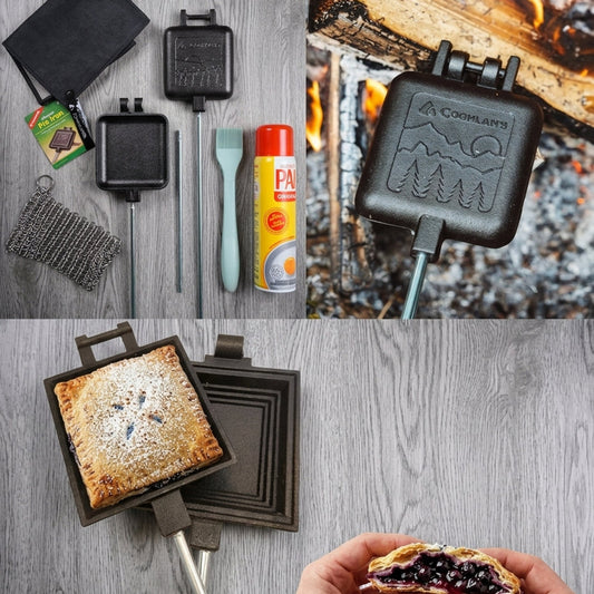 Coghlan's Cast Iron Camp Cooker – Pre-Seasoned Pie Iron & Sandwich Maker for Campfire Cooking