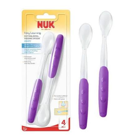 NUK Soft Feeding Spoon 4M+ __ 2 Pcs Baby Feeding Spoons