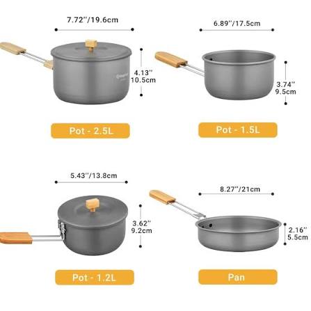 KingCamp Camping Cookware set KA2126
