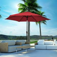 Garden Umbrella 9ft – UV Protected Patio Umbrella with Heavy Concrete Base