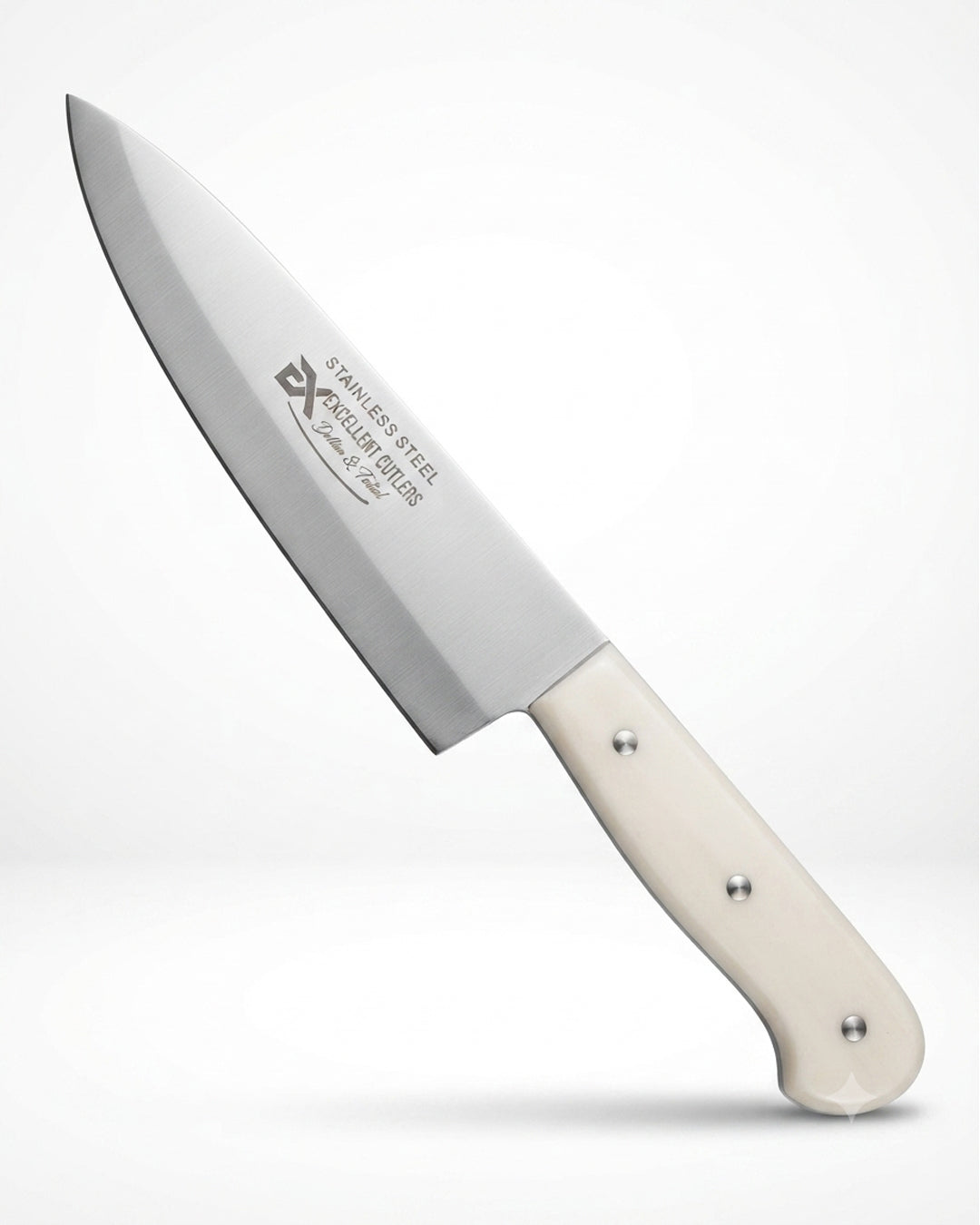 Professional Stainless Steel Chef's Knife - White Handle