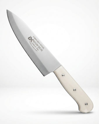compare product Professional Stainless Steel Chef's Knife - White Handle