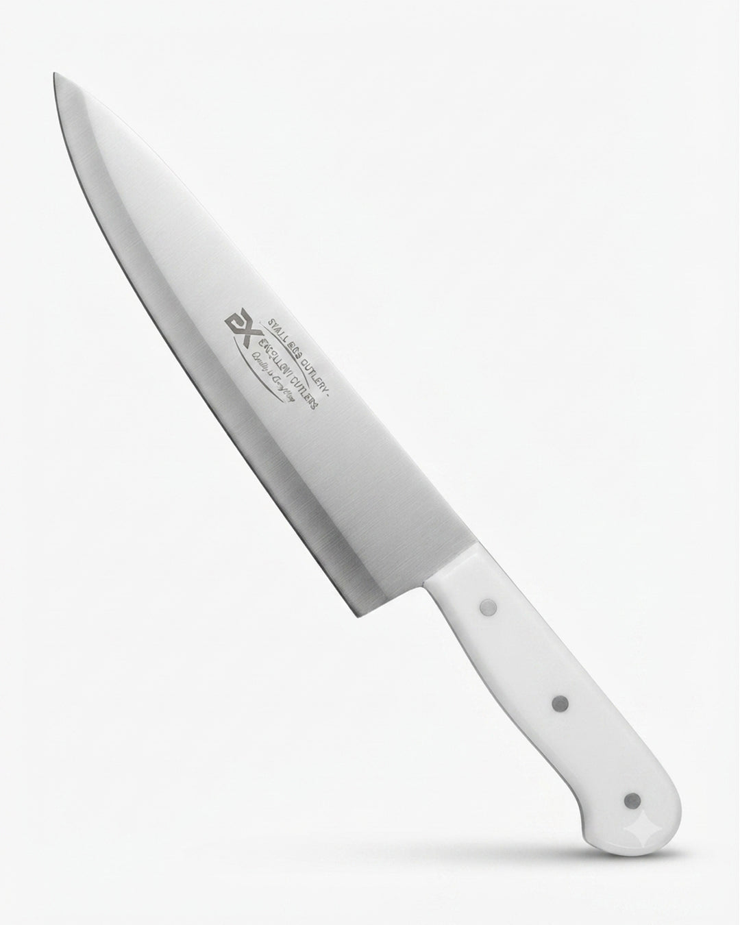 Professional Stainless Steel Chef's Knife - White Handle
