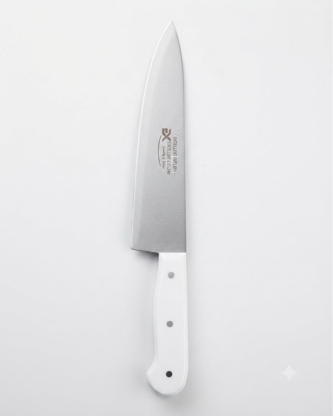 Professional Stainless Steel Chef's Knife - White Handle