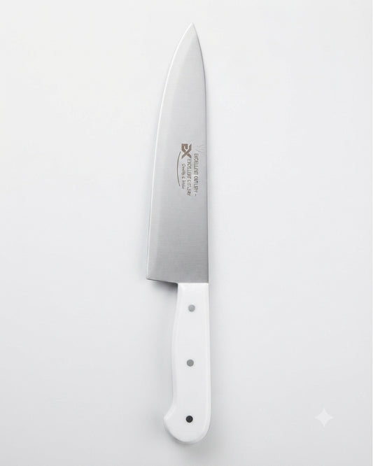 Professional Stainless Steel Chef's Knife - White Handle